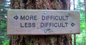 More difficult, less difficult